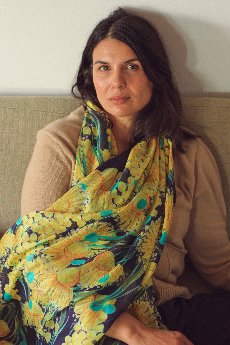 Cashmere Silk "Sunny Days Ahead" Scarf - Cara Cashmere