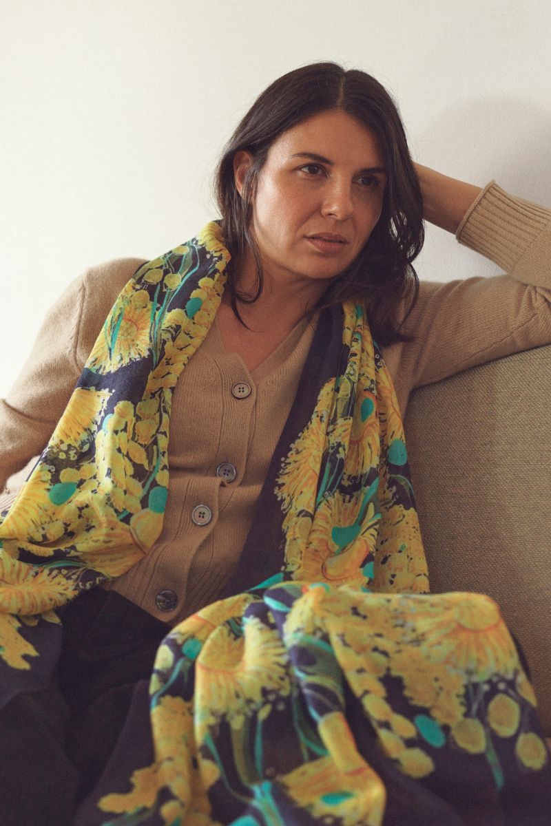 Cashmere Silk "Sunny Days Ahead" Scarf - Cara Cashmere