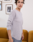 Cashmere Silver Grey Crew Jumper - Cara Cashmere
