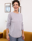 Cashmere Silver Grey Crew Jumper - Cara Cashmere