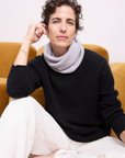 Cashmere Silver Grey Rib Snood - Cara Cashmere