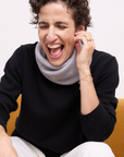 Cashmere Silver Grey Rib Snood - Cara Cashmere