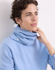 Cashmere Soft Blue Rib Snood - Cara Cashmere