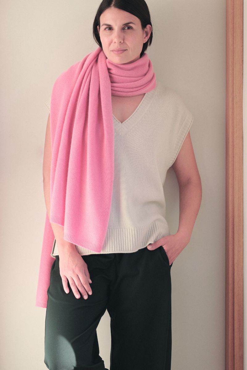 Cashmere Soft Rose Knit Wrap - Cara Cashmere