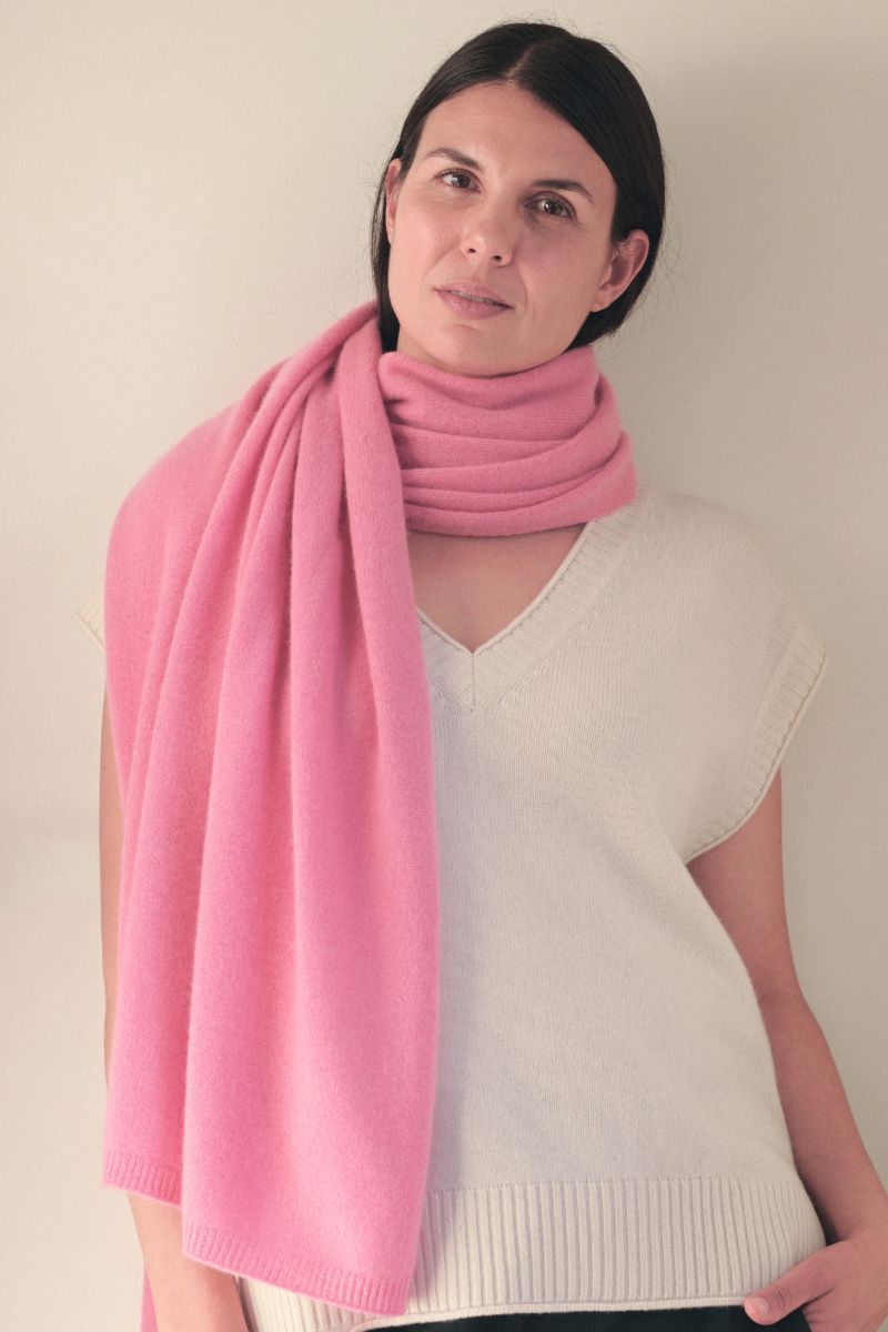 Cashmere Soft Rose Knit Wrap - Cara Cashmere