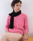 Cashmere Black Knitted Scarf