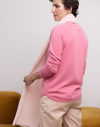 Cashmere Soft Rose V Neck Jumper - Cara Cashmere