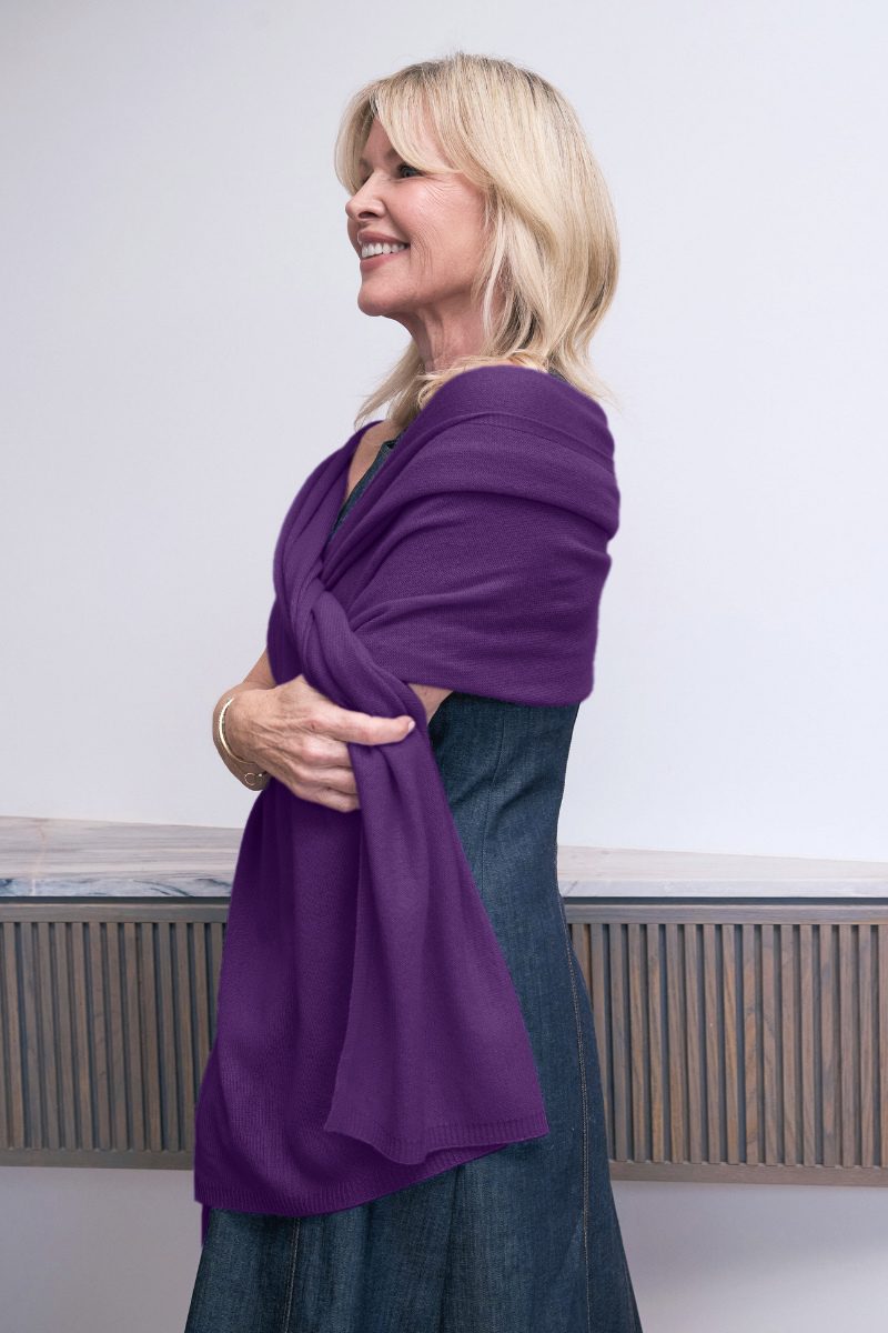Cashmere Violet Wrap - Cara Cashmere