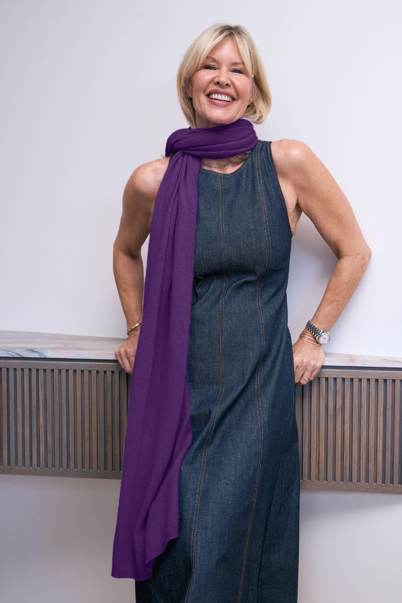 Cashmere Violet Wrap - Cara Cashmere