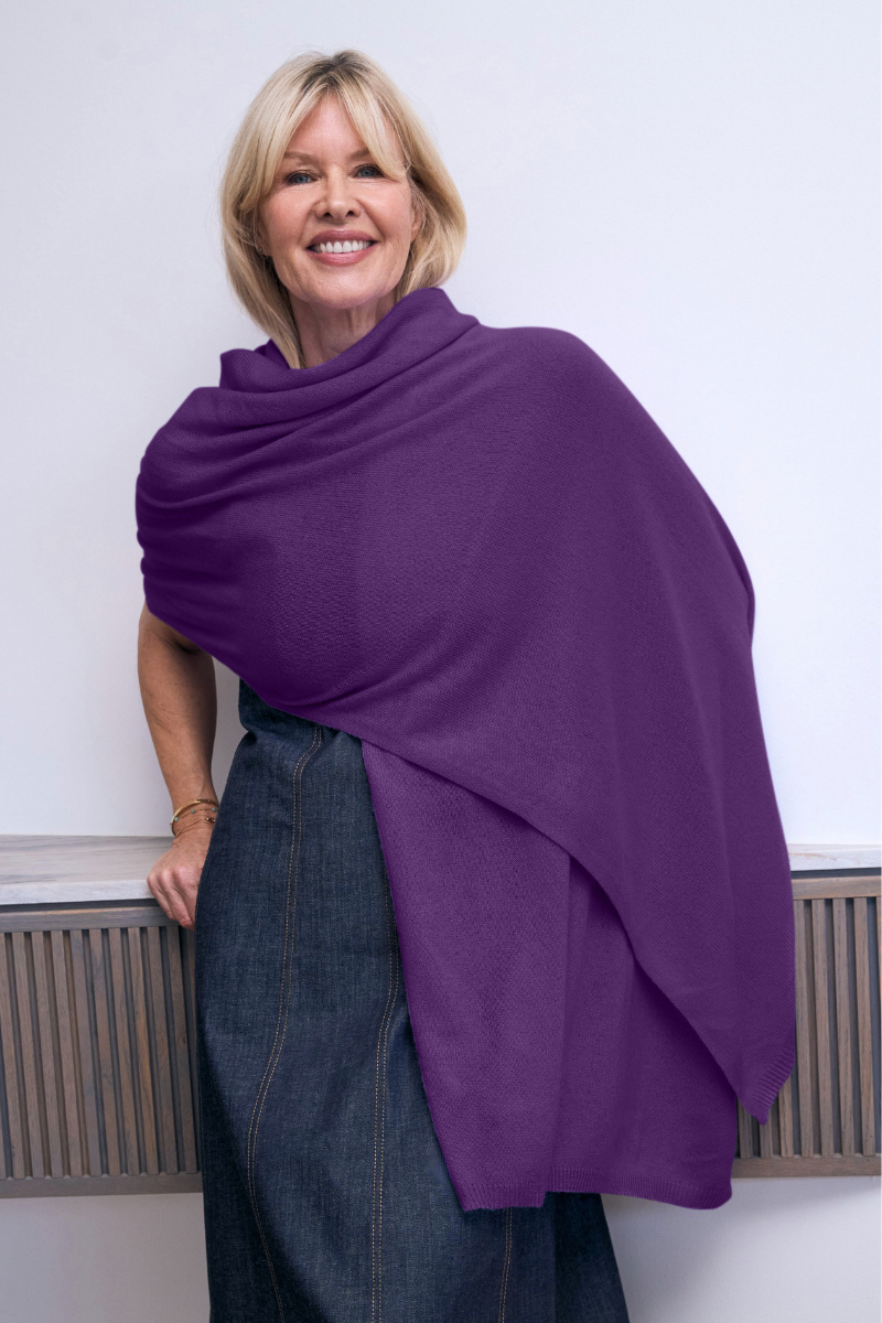 Cashmere Violet Wrap - Cara Cashmere