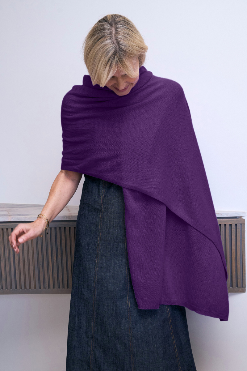 Cashmere Violet Wrap - Cara Cashmere