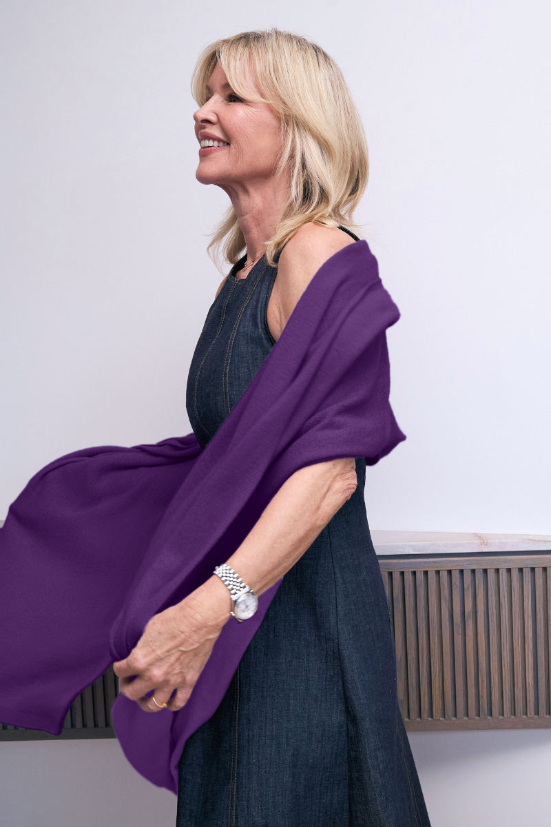Cashmere Violet Wrap - Cara Cashmere