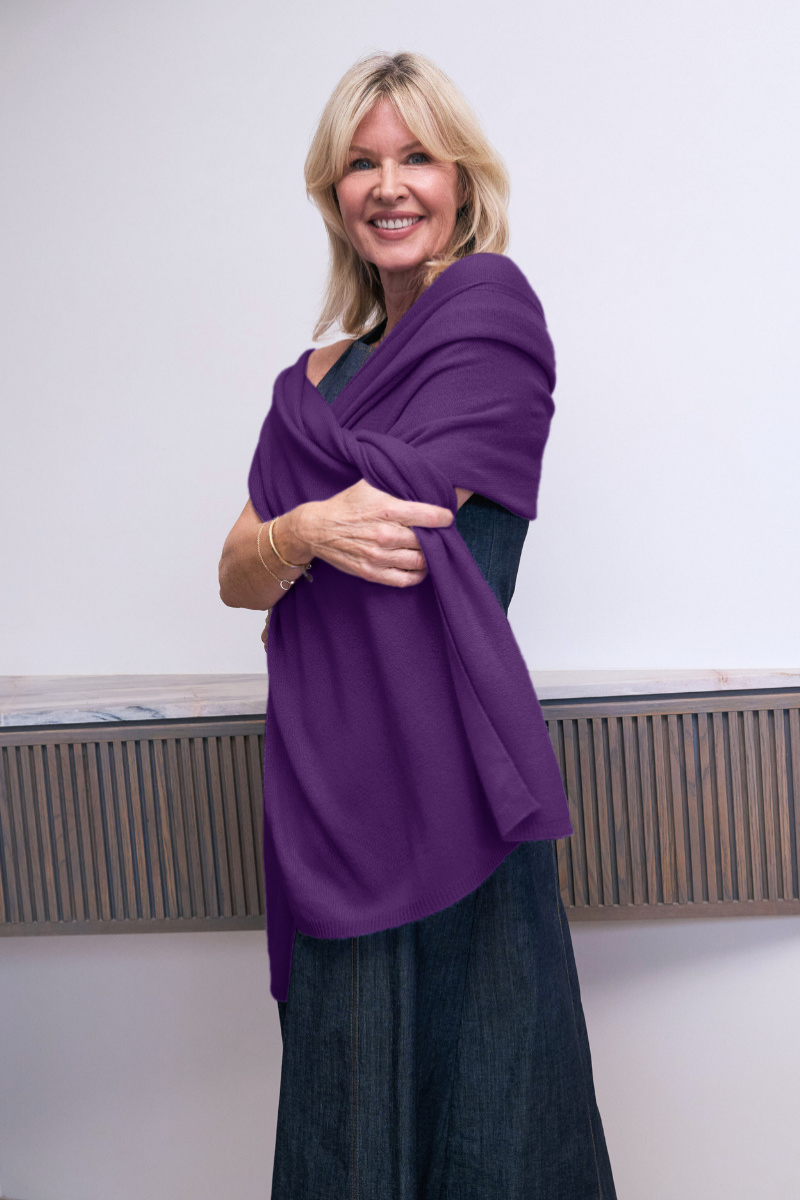 Cashmere Violet Wrap - Cara Cashmere