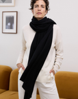 Cashmere Black Wrap - Cara Cashmere