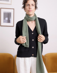 Cashmere Eucalypt Knitted Scarf - Cara Cashmere
