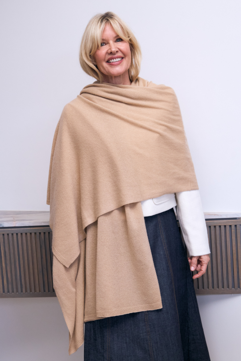 Cashmere Caramel Wrap - Cara Cashmere
