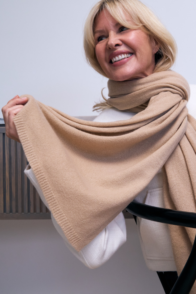 Cashmere Caramel Wrap - Cara Cashmere