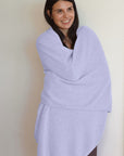 Cashmere Pale Lilac Knit Wrap - Cara Cashmere
