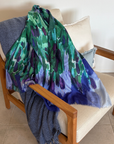 Cashmere Silk African Violet Painterly Print Scarf