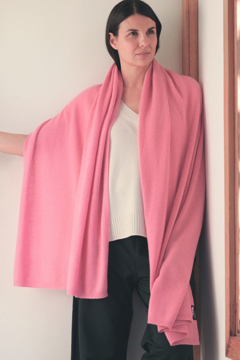 Cashmere Soft Rose Knit Wrap