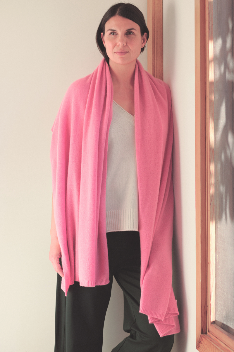 Cashmere Soft Rose Knit Wrap