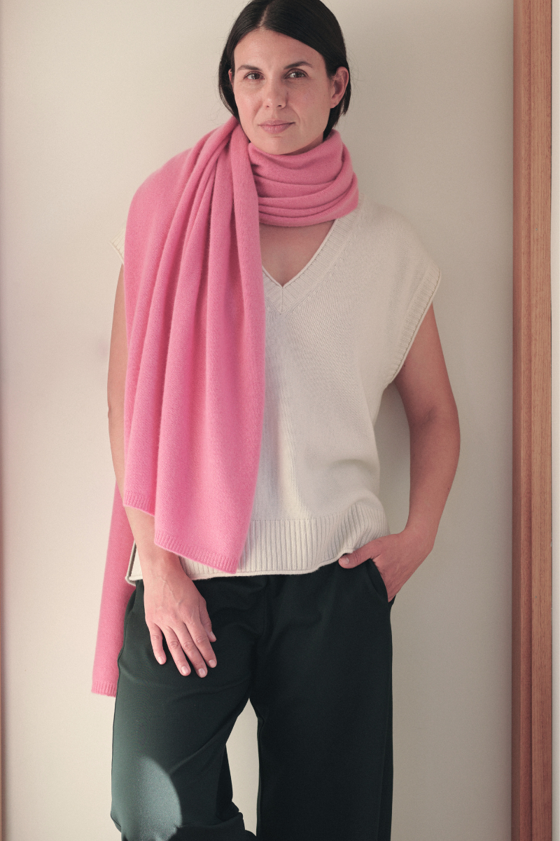 Cashmere Soft Rose Knit Wrap