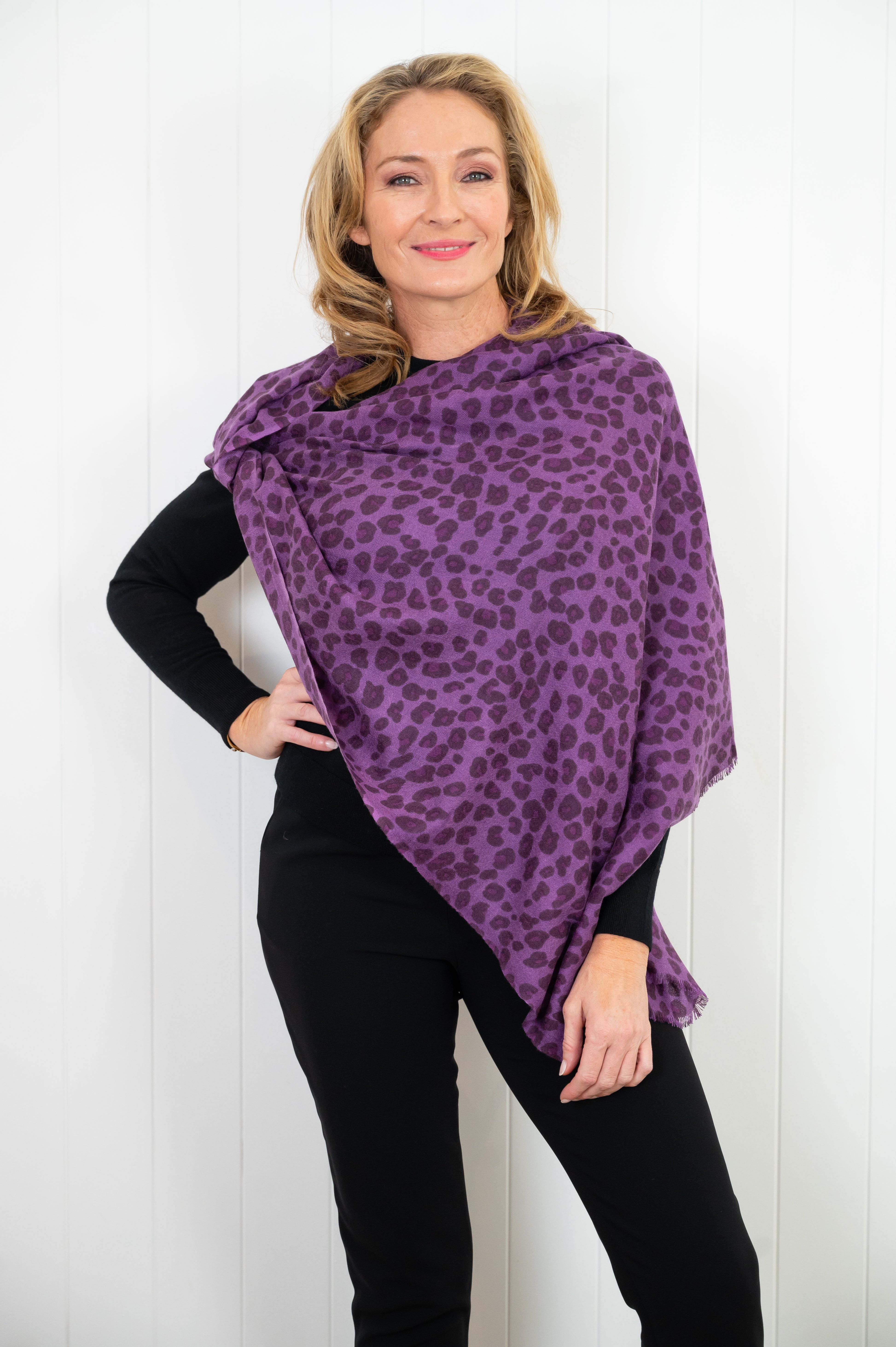 Leopard Cashmere Scarf - Passion - Cara Cashmere