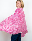 Leopard Cashmere Scarf - Raspberry - Cara Cashmere