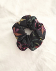 "Eastern Robin and Queen Sheeba Orchid" Silk Eye Mask and Scrunchie - Cara Cashmere