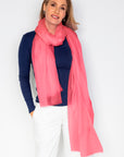 NEW Aura Cashmere Scarf - Coral - Cara Cashmere