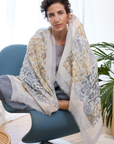 Cashmere Silk Neutrals Faded Leopard Scarf - Cara Cashmere