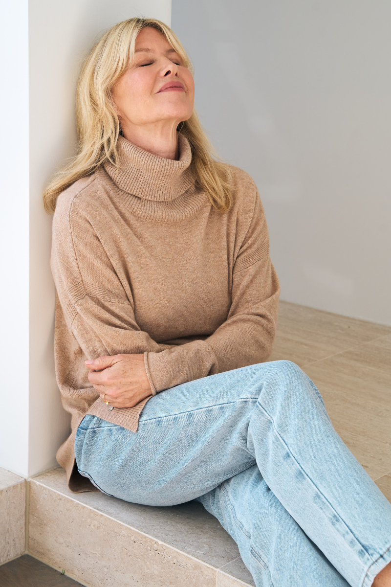 Merino Cashmere Camel Melange Harmony Knit