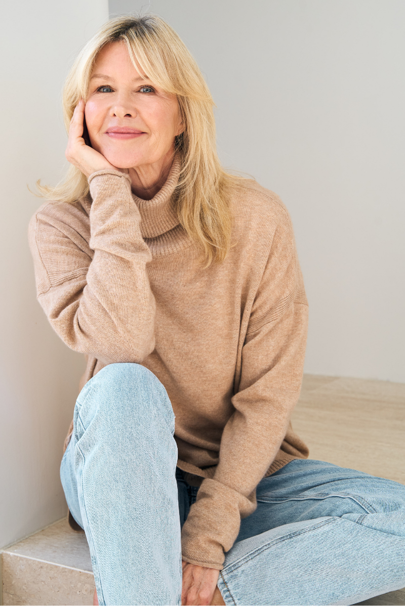 Merino Cashmere Camel Melange Harmony Knit