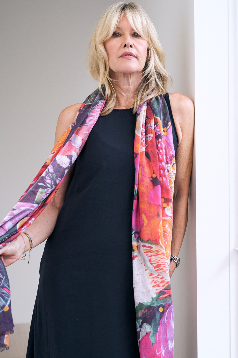 Silk Cashmere &quot;Looking Forward, Looking Back&quot; Scarf