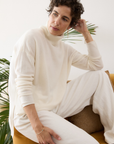 Merino Cashmere Ivory Melange Harmony Knit - Cara Cashmere