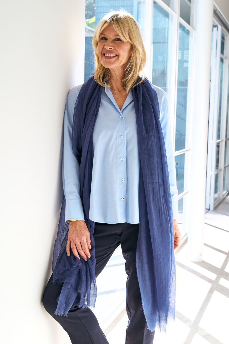 Navy Cashmere Aura Scarf