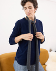 Cashmere Navy V Neck Jumper - Cara Cashmere