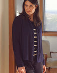 Silk Cashmere Navy Cardigan
