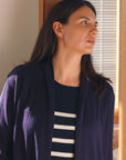 Silk Cashmere Navy Cardigan
