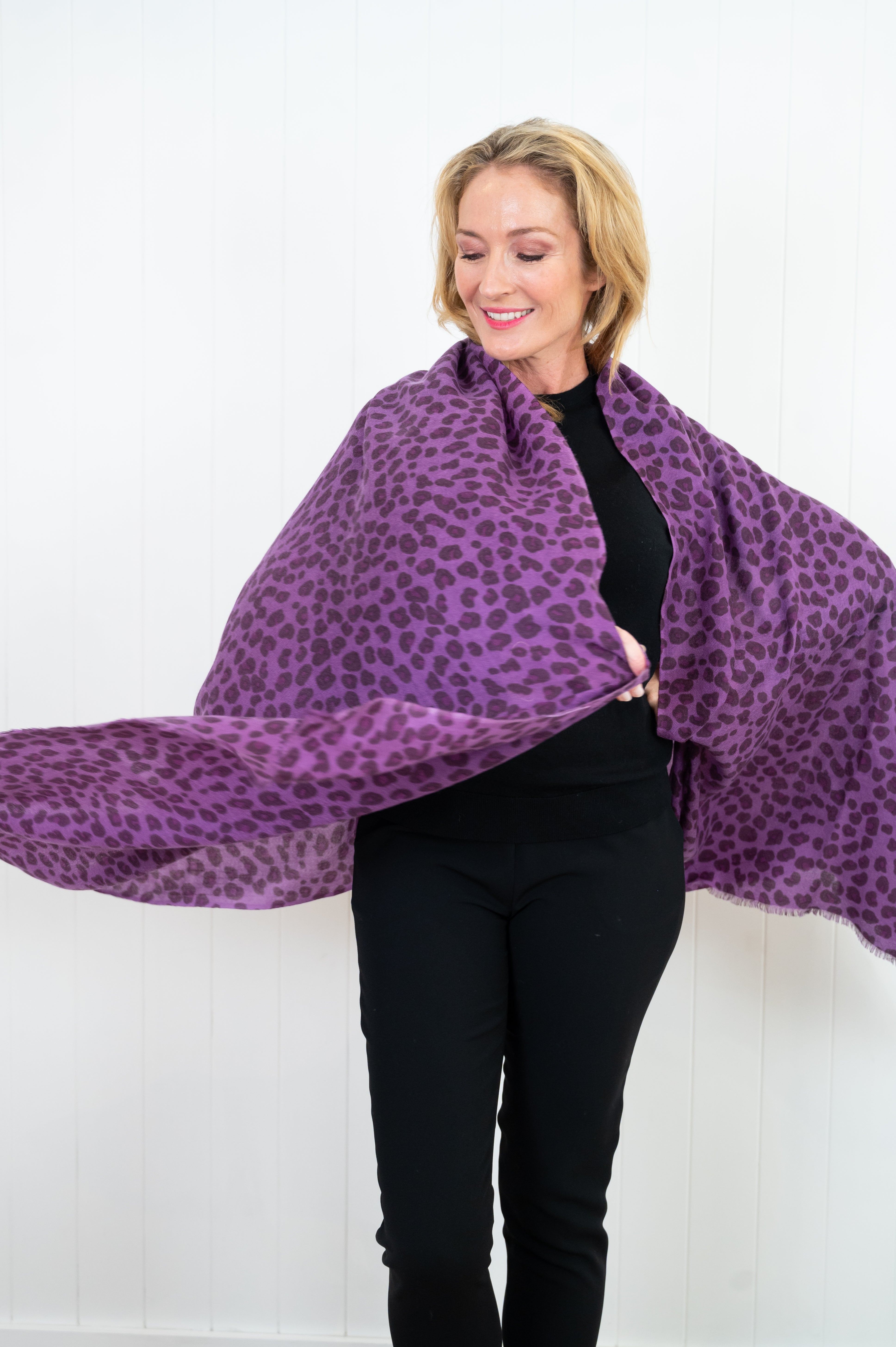 Leopard Cashmere Scarf - Passion - Cara Cashmere