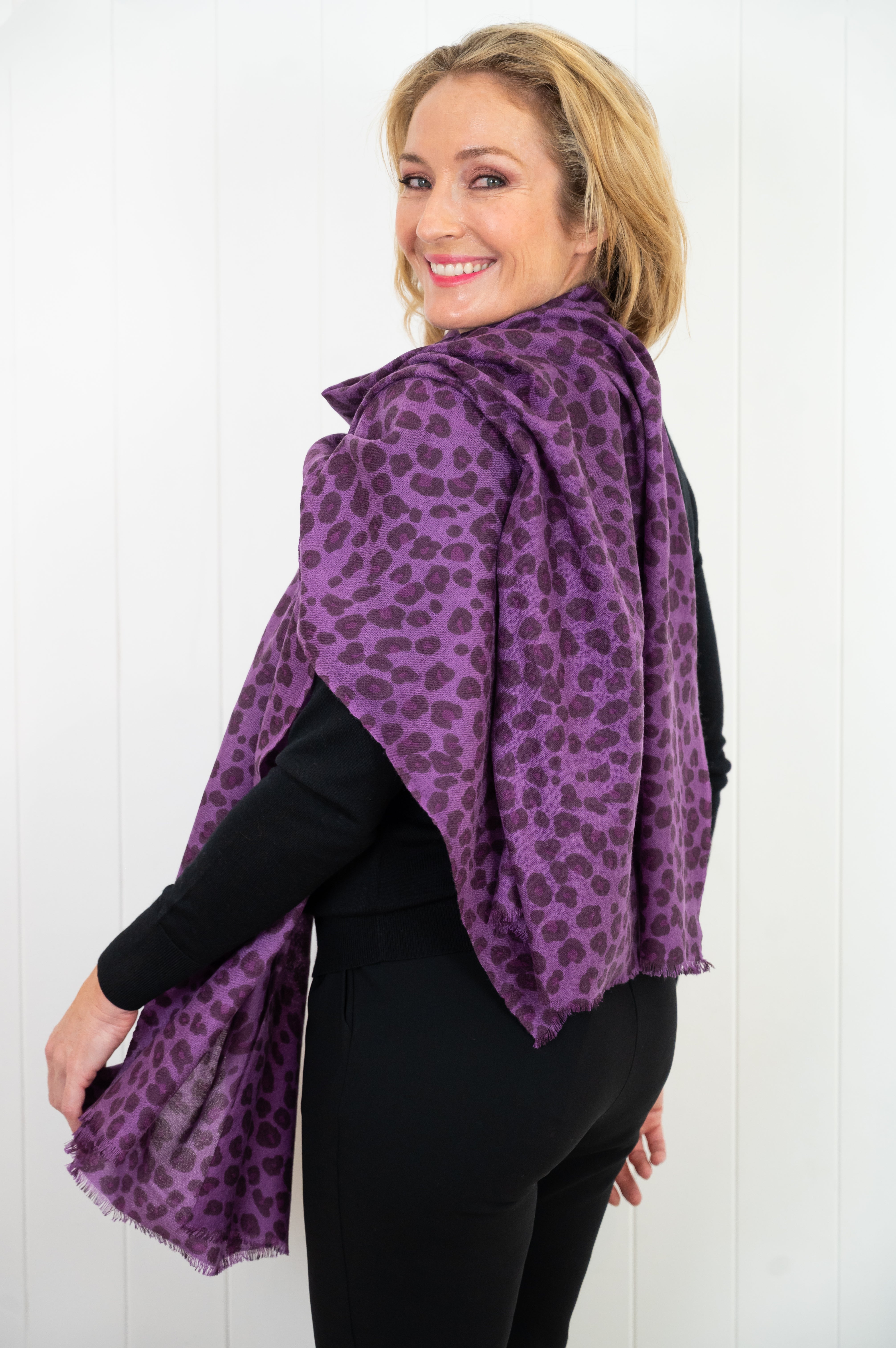 Leopard Cashmere Scarf - Passion - Cara Cashmere