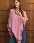 Cashmere Soft Rose Poncho - Cara Cashmere