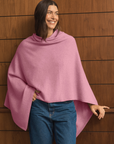 Cashmere Soft Rose Poncho - Cara Cashmere