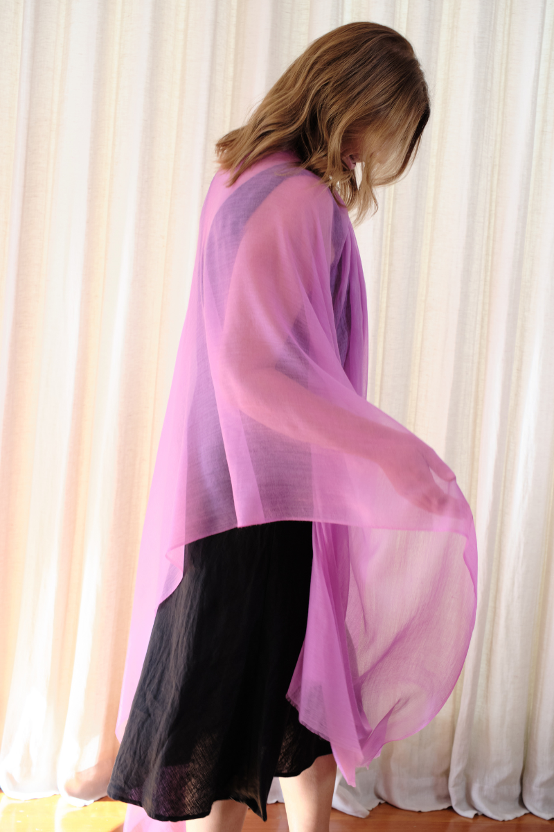 Cashmere Rosebud Pink Aura Scarf - Cara Cashmere