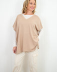 Cotton Cashmere Topper - Sand - Cara Cashmere