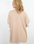 Cotton Cashmere Topper - Sand - Cara Cashmere