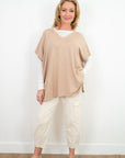 Cotton Cashmere Topper - Sand - Cara Cashmere