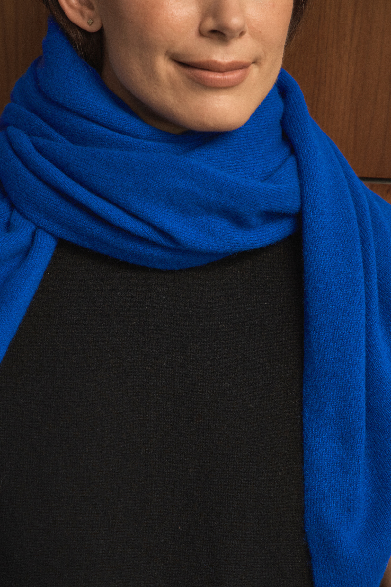 Cashmere Sapphire Blue Wrap - Cara Cashmere