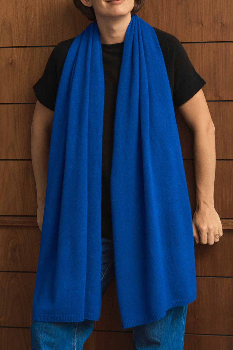 Cashmere Sapphire Blue Wrap - Cara Cashmere