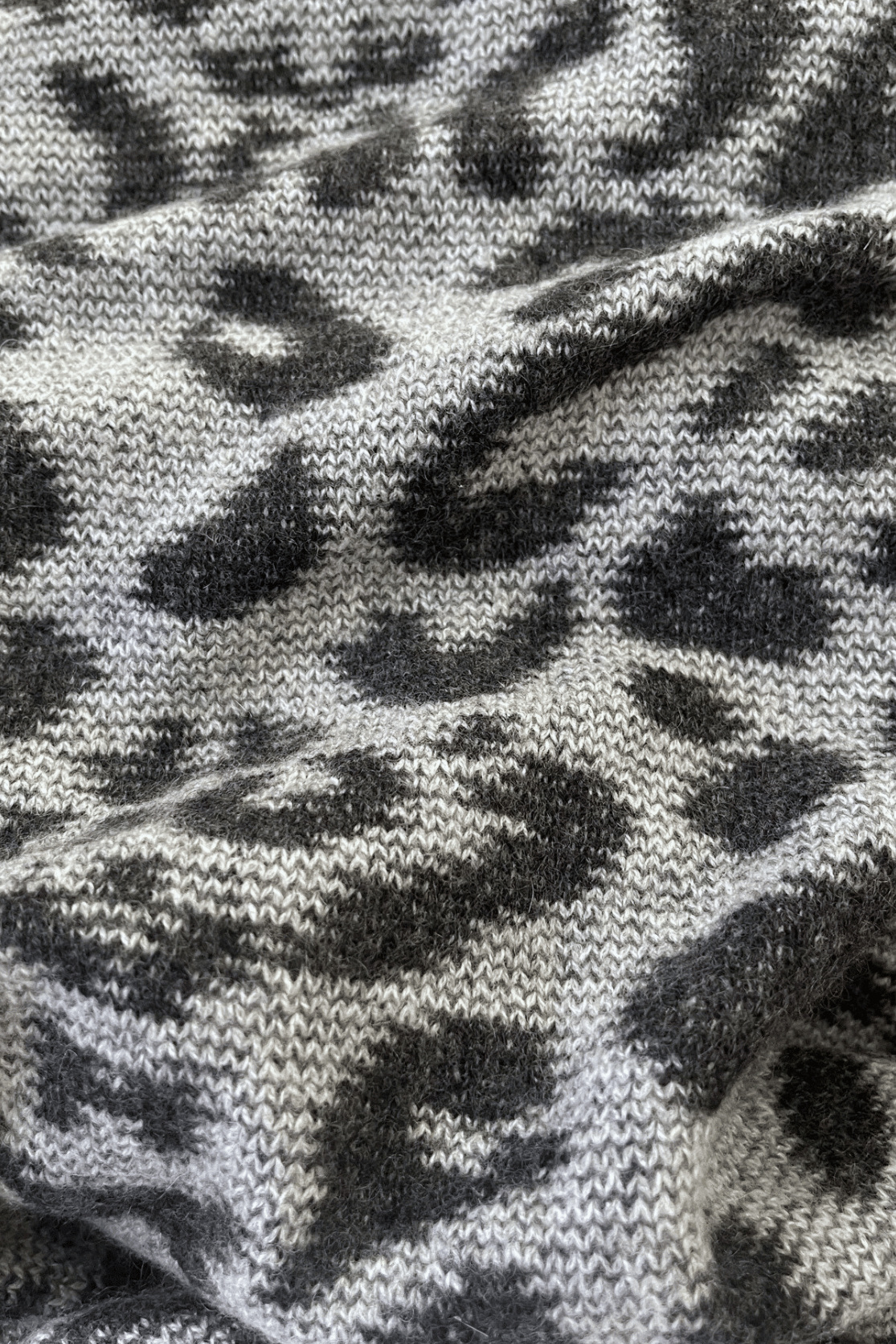 Cashmere Silver Grey Leopard Poncho - Cara Cashmere